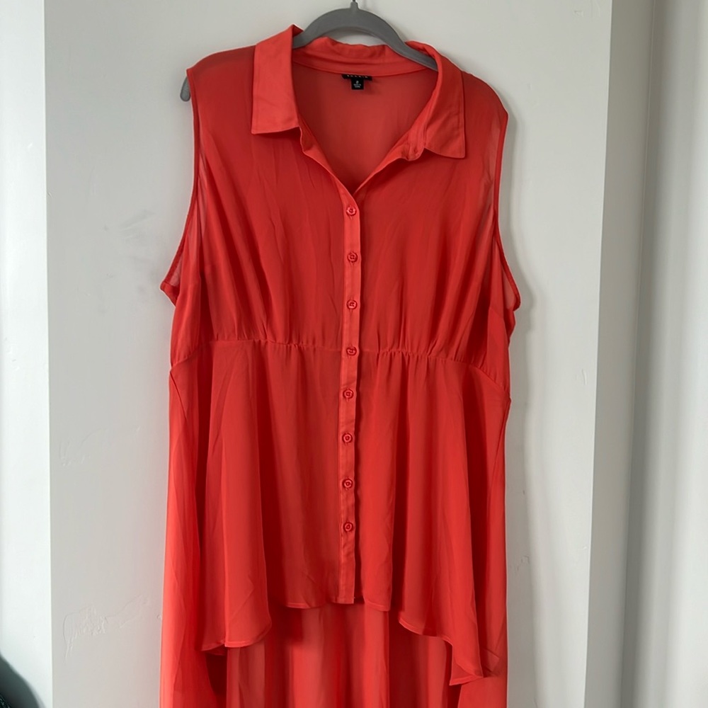 Torrid | Babydoll Chiffon Button Down Tunic | Size 2